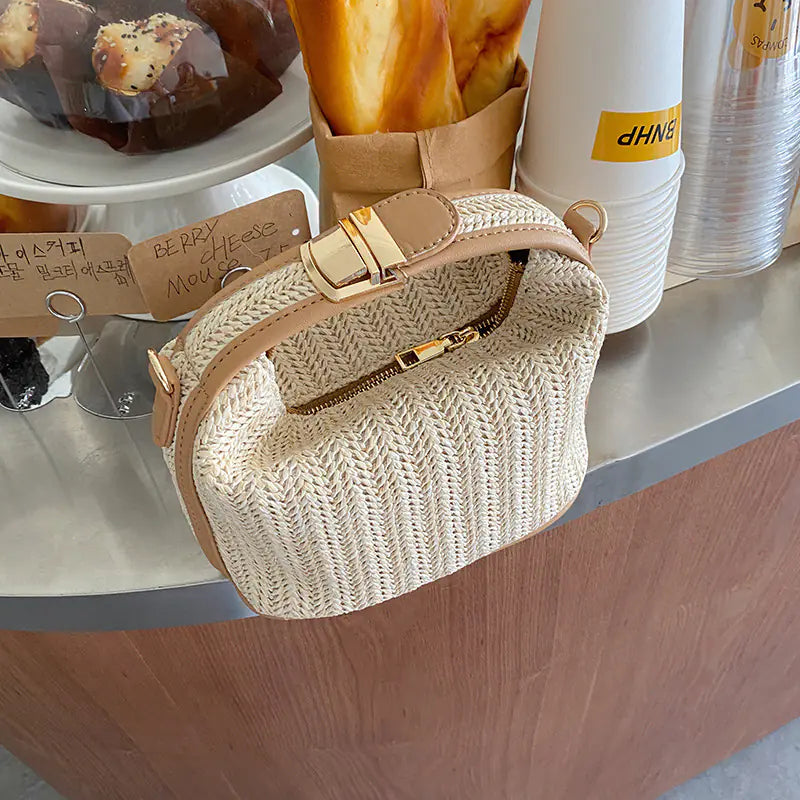 Korean Ins Woven Casual Handbag